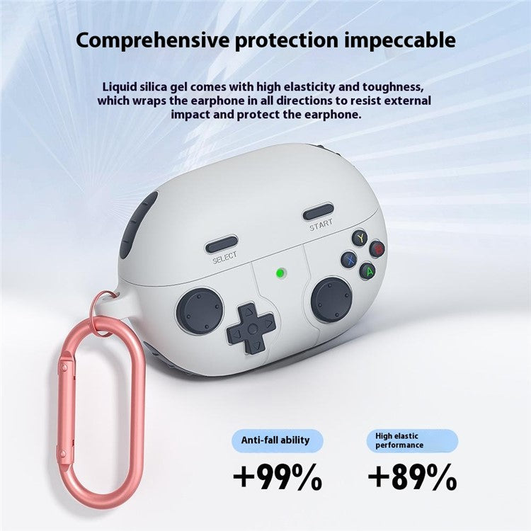 For Huawei FreeBuds Pro 3 Case Game Console Design Liquid Silicone Earbuds Cover with Carabiner - Baby Blue