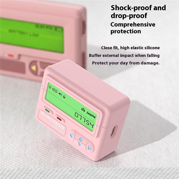 For Apple AirPods Pro 2 / AirPods Pro Case Retro Pager Design Silicone Earbuds Protective Cover - Light Pink