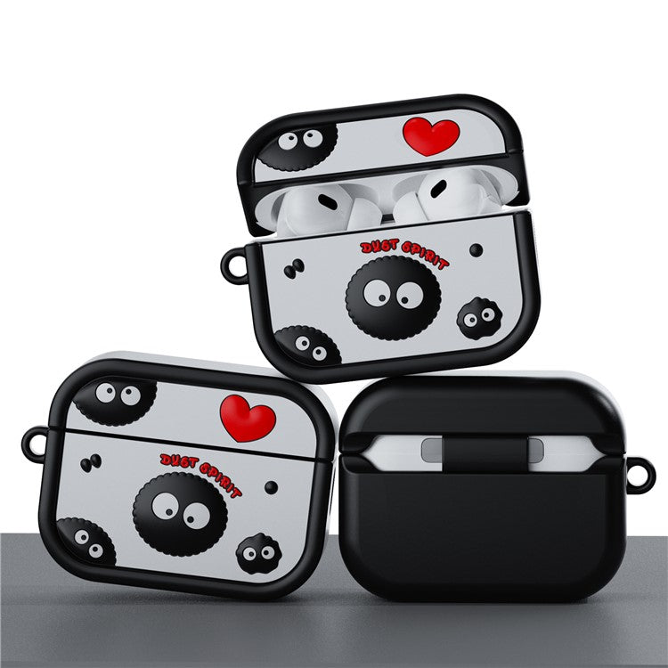 For AirPods Pro 2 Case Cartoon Briquette Silicone Protective Cover with Carabiner - Red  /  Black