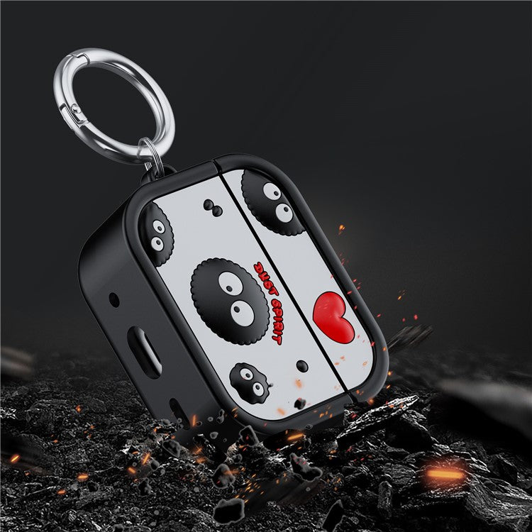 For AirPods Pro 2 Case Cartoon Briquette Silicone Protective Cover with Carabiner - Red  /  Black