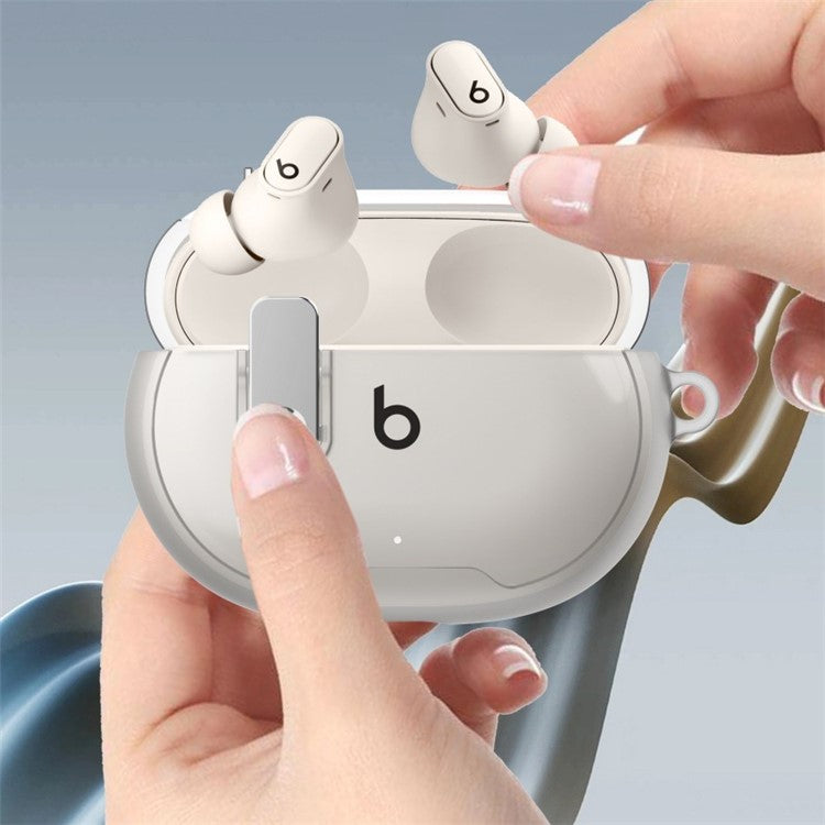 For Beats Studio Buds / Studio Buds + Case TPU+PC Earbud Cover with Carabiner - Transparent