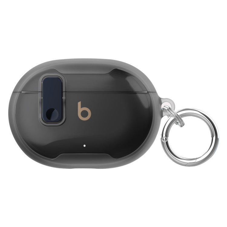 For Beats Studio Buds / Studio Buds + Case TPU+PC Earbud Cover with Carabiner - Transparent Black