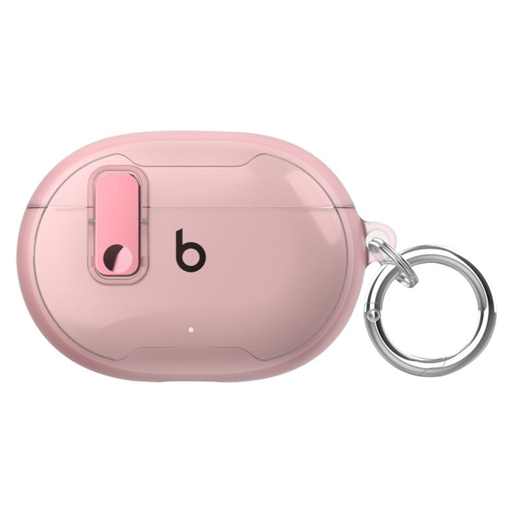 For Beats Studio Buds / Studio Buds + Case TPU+PC Earbud Cover with Carabiner - Transparent Pink