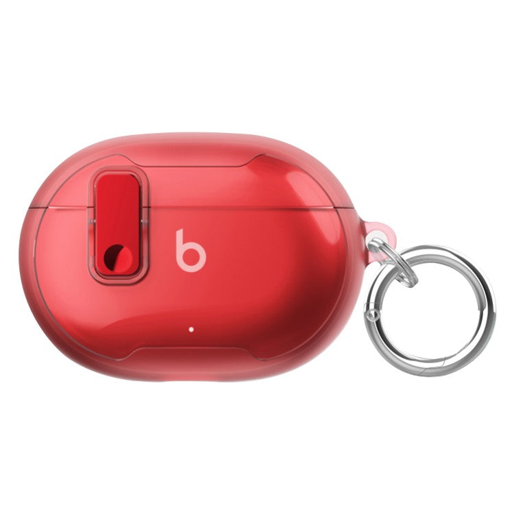 For Beats Studio Buds / Studio Buds + Case TPU+PC Earbud Cover with Carabiner - Transparent Red