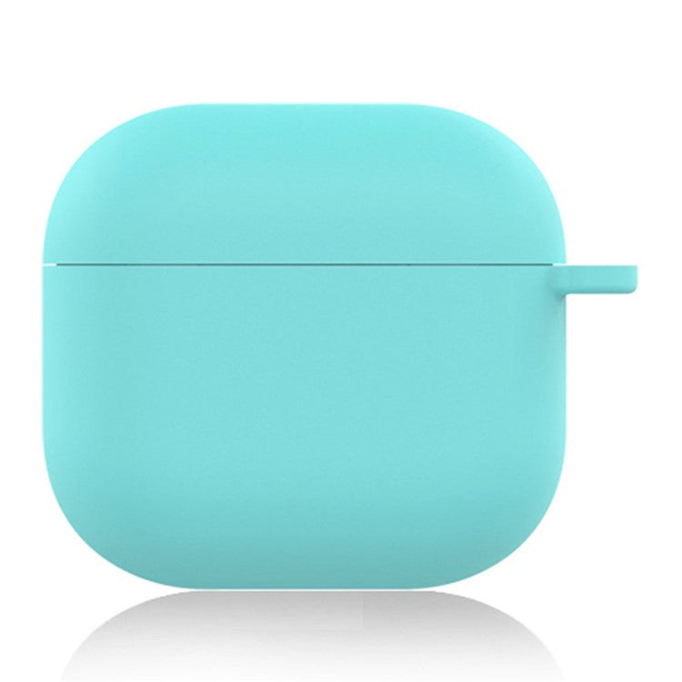 For AirPods 4 Silicone Case Soft Wireless Earbud Organizer Cover Thickness 1.5mm with Carabiner - Mint Green