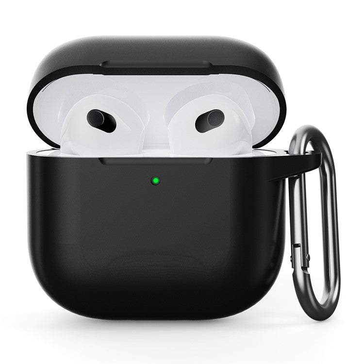 For AirPods 4 Silicone Case Integrated Bluetooth Earbuds Protector with Hook - Black