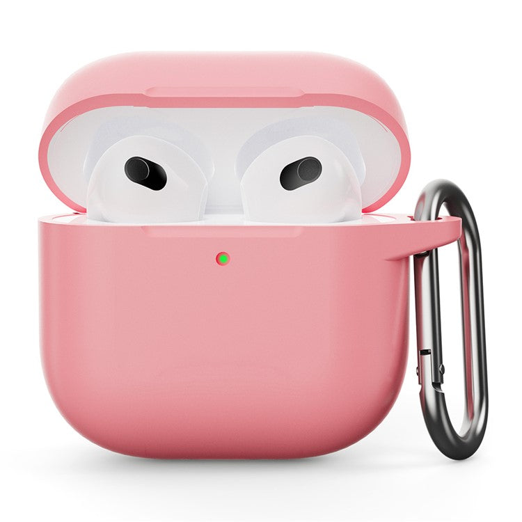 For AirPods 4 Silicone Case Integrated Bluetooth Earbuds Protector with Hook - Pink