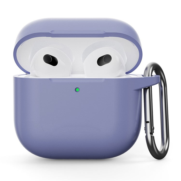 For AirPods 4 Silicone Case Integrated Bluetooth Earbuds Protector with Hook - Lavender