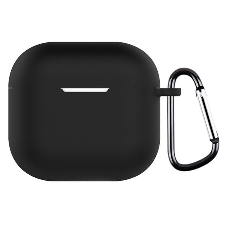 For AirPods 4 Silicone Case Integrated Bluetooth Earbuds Protective Cover with Hook - Black