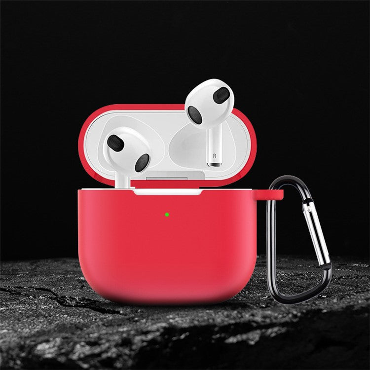 For AirPods 4 Silicone Case Integrated Bluetooth Earbuds Protective Cover with Hook - Black