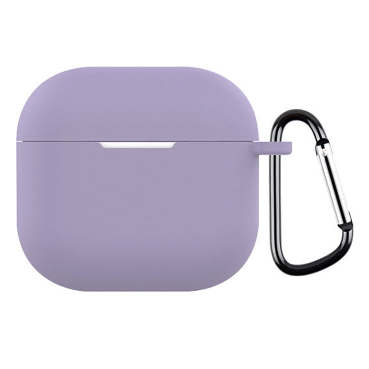 For AirPods 4 Silicone Case Integrated Bluetooth Earbuds Protective Cover with Hook - Light Purple