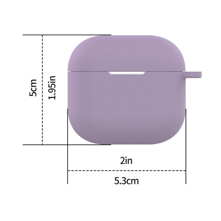 For AirPods 4 Silicone Case Integrated Bluetooth Earbuds Protective Cover with Hook - Light Purple