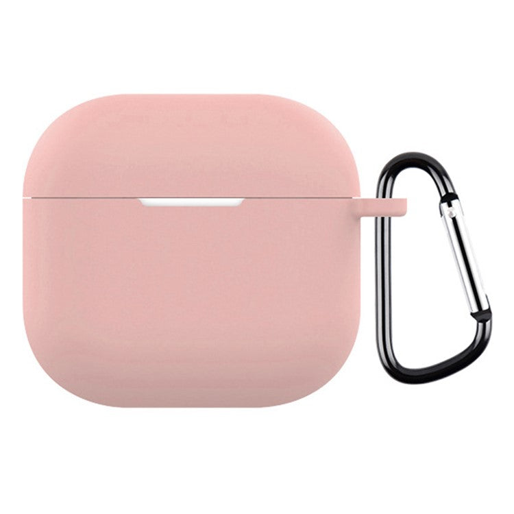 For AirPods 4 Silicone Case Integrated Bluetooth Earbuds Protective Cover with Hook - Pink