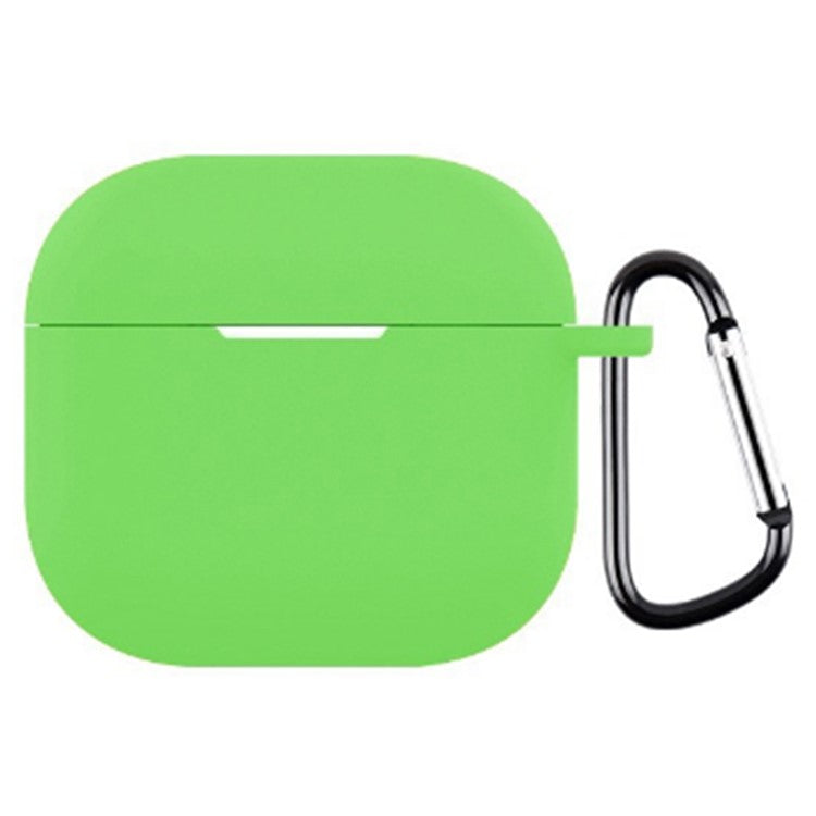 For AirPods 4 Silicone Case Integrated Bluetooth Earbuds Protective Cover with Hook - Fluorescent Green