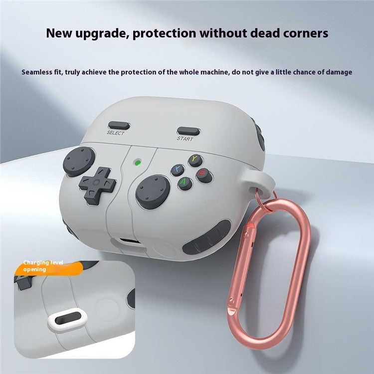 For Samsung Galaxy Buds3 Pro / Buds3 Game Console Design Protective Case Bluetooth Earphones Silicone Cover - Light Grey