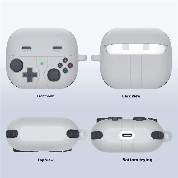 For Samsung Galaxy Buds3 Pro / Buds3 Game Console Design Protective Case Bluetooth Earphones Silicone Cover - Light Grey