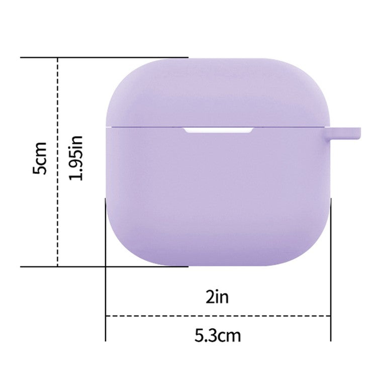 For AirPods 4 Silicone Case Soft Wireless Earbud Organizer Cover Thickness 2.5mm with Carabiner - Dark Blue