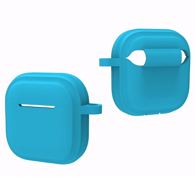 For AirPods 4 Case Bluetooth Earphone Silicone Case Earbud Protective Cover with Carabiner - Mint Green