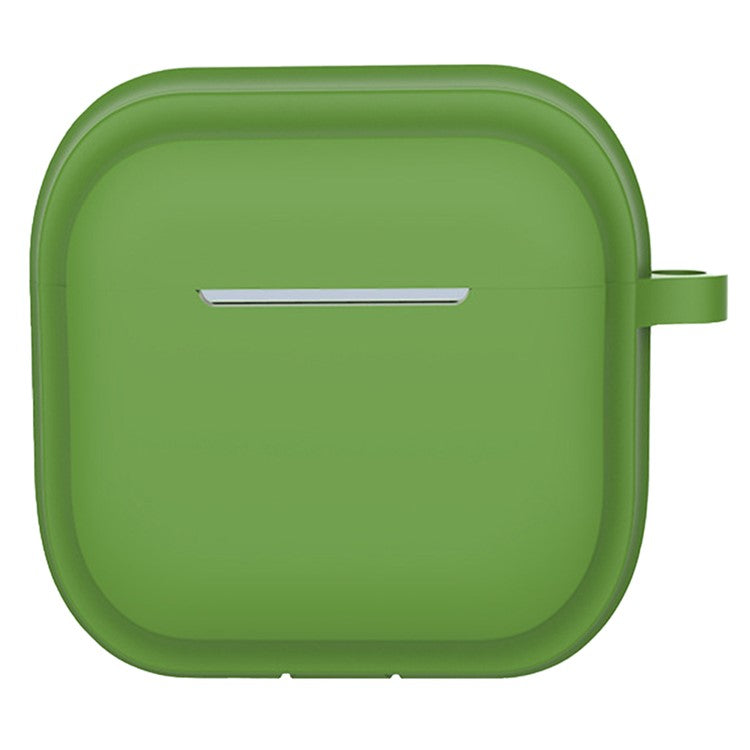 For AirPods 4 Case Bluetooth Earphone Silicone Case Earbud Protective Cover with Carabiner - Green