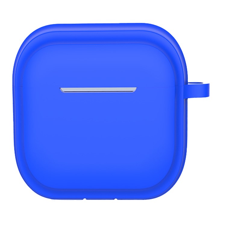 For AirPods 4 Case Bluetooth Earphone Silicone Case Earbud Protective Cover with Carabiner - Blue