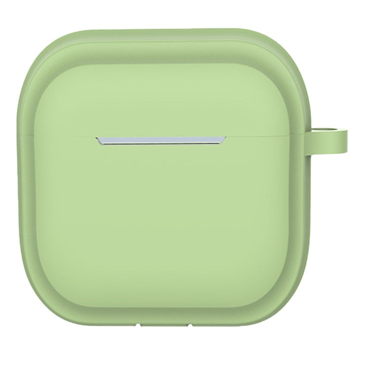 For AirPods 4 Case Bluetooth Earphone Silicone Case Earbud Protective Cover with Carabiner - Light Green