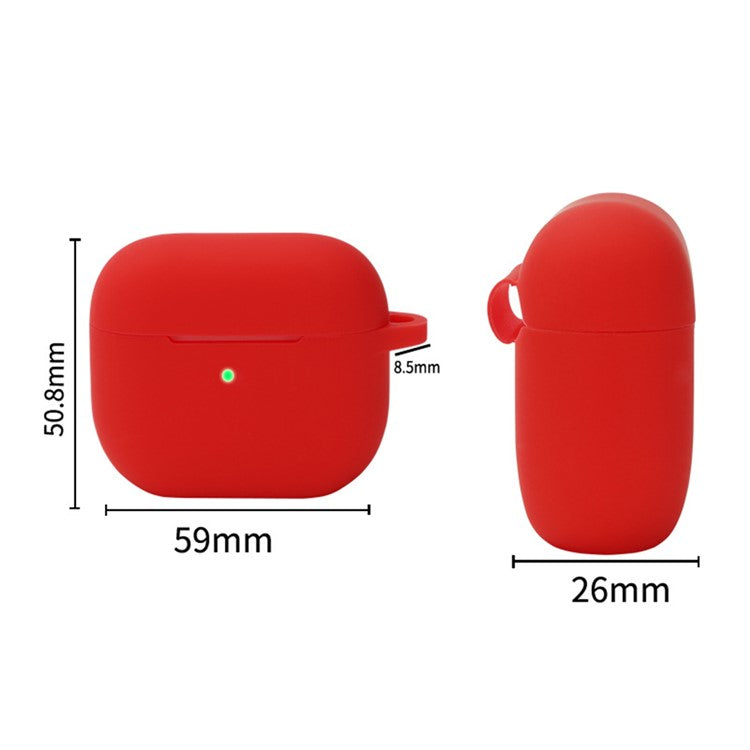 For Apple AirPods 4 Silicone Case Luminous Bluetooth Earphone Protective Cover with Lanyard - Luminous Orange