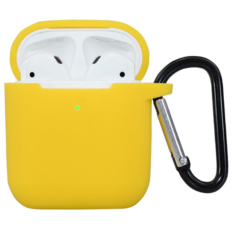 For Apple AirPods 4 Silicone Case Bluetooth Earphones Protective Sleeve with Hook - Yellow