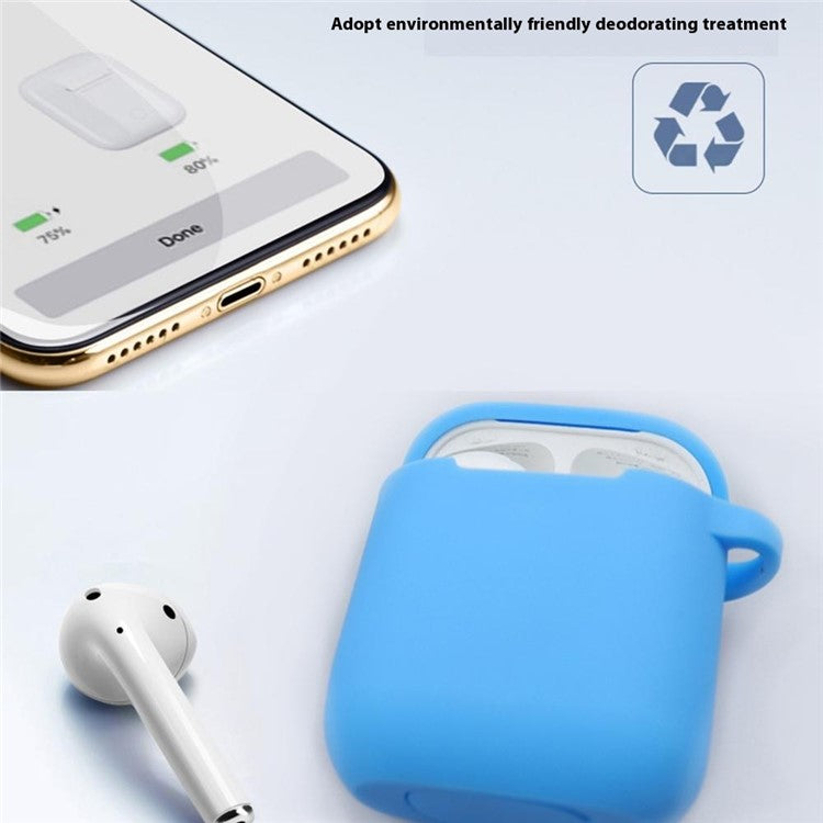 For Apple AirPods 4 Silicone Case Bluetooth Earphones Protective Sleeve with Hook - Yellow