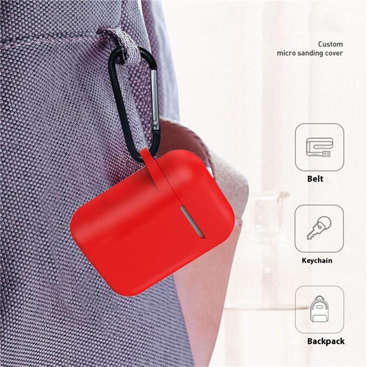 For Apple AirPods 4 Silicone Case Bluetooth Earphones Protective Sleeve with Hook - Orange