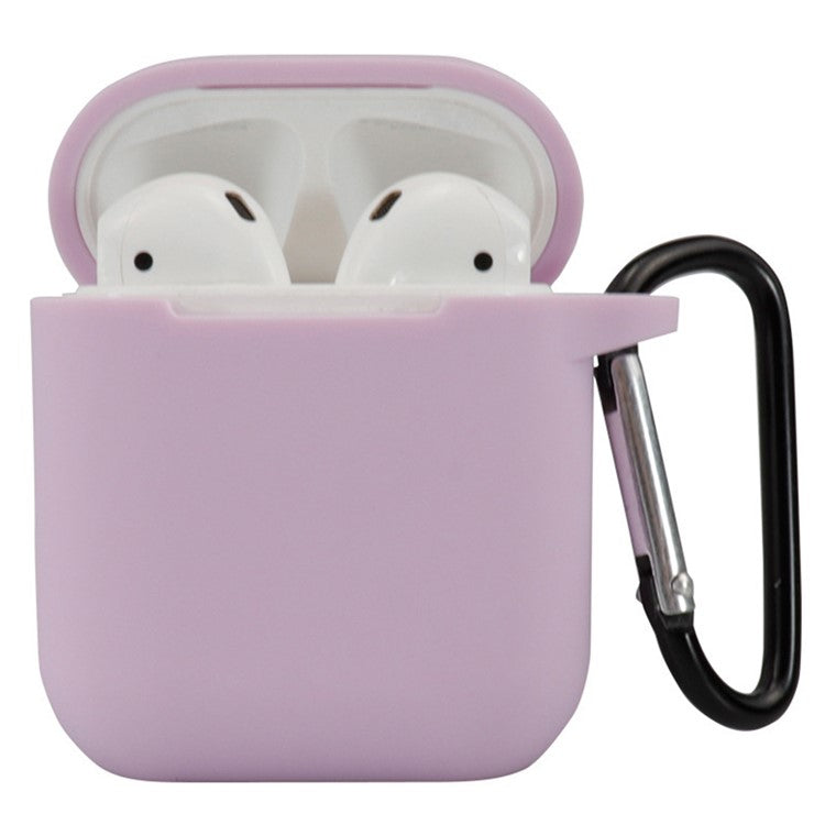 For Apple AirPods 4 Silicone Case Bluetooth Earphones Protective Sleeve with Hook - Lavender Purple