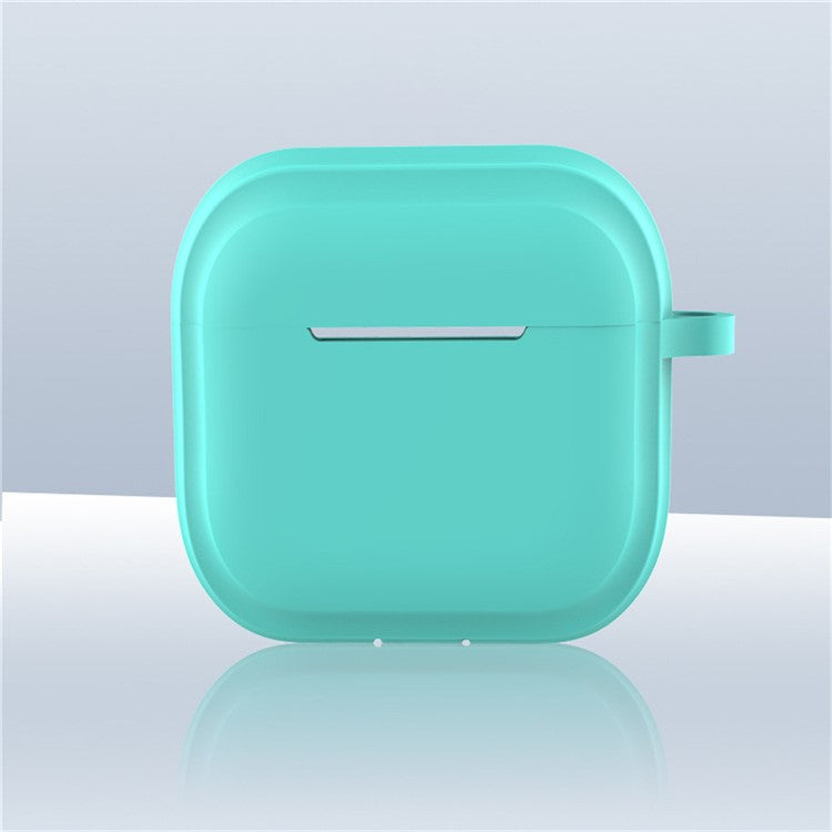 For AirPods 4 Case Bluetooth Earphone Silicone Case Protective Cover with Bamboo Shape Lanyard - Mint Green