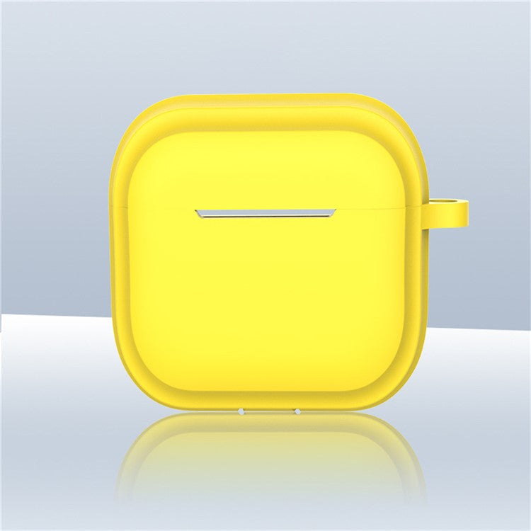 For AirPods 4 Case Bluetooth Earphone Silicone Case Protective Cover with Bamboo Shape Lanyard - Yellow