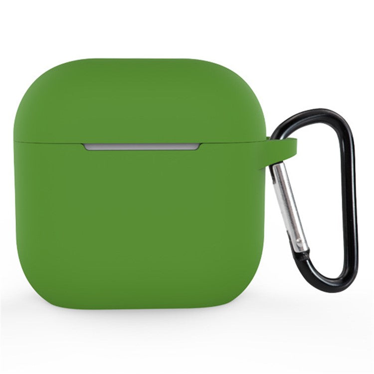 For Apple AirPods 4 Silicone Case Bluetooth Earphones Integrate Protective Sleeve with Hook - Green