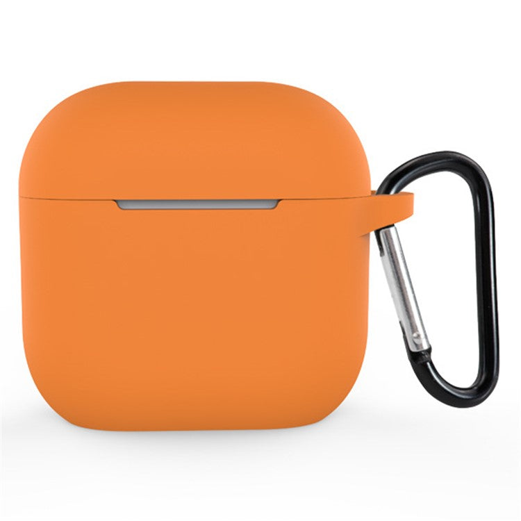 For Apple AirPods 4 Silicone Case Bluetooth Earphones Integrate Protective Sleeve with Hook - Orange