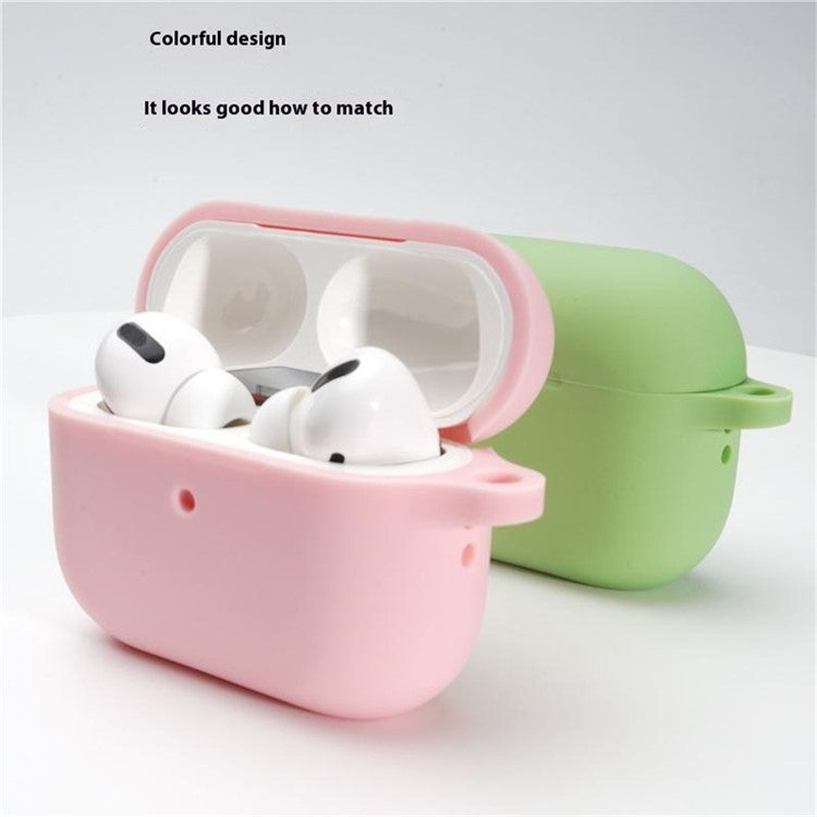 Bulk Purchasing For AirPods Pro 2 Silicone Case with Carabiner Bluetooth Earphone Protective Cover - Blackish Green