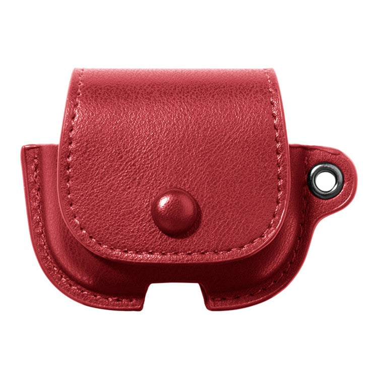 For AirPods 4 Charging Case Cover Backpack Style Leather+PC Earbuds Protective Case - Red