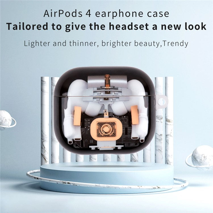 For AirPods 4 Earphone Case Mechanical Structure TPU Drop-Proof Protective Cover