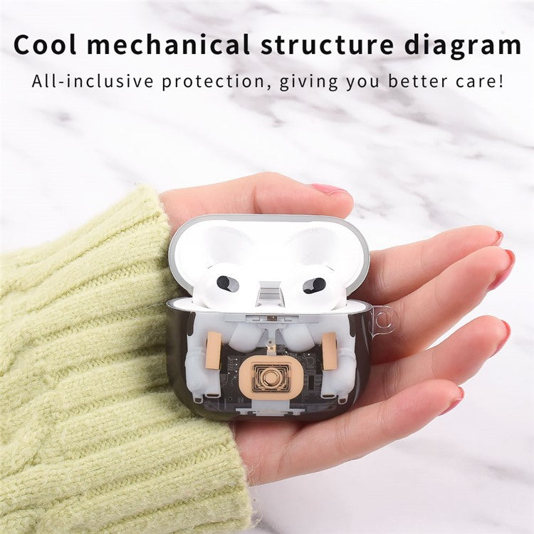 For AirPods 4 Earphone Case Mechanical Structure TPU Drop-Proof Protective Cover