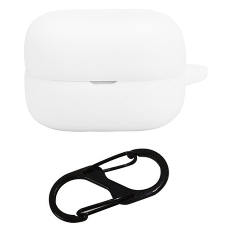 For Sony Linkbuds Open WF-L910 Case Bluetooth Earbud Silicone Cover with Anti-Lost Buckle - White