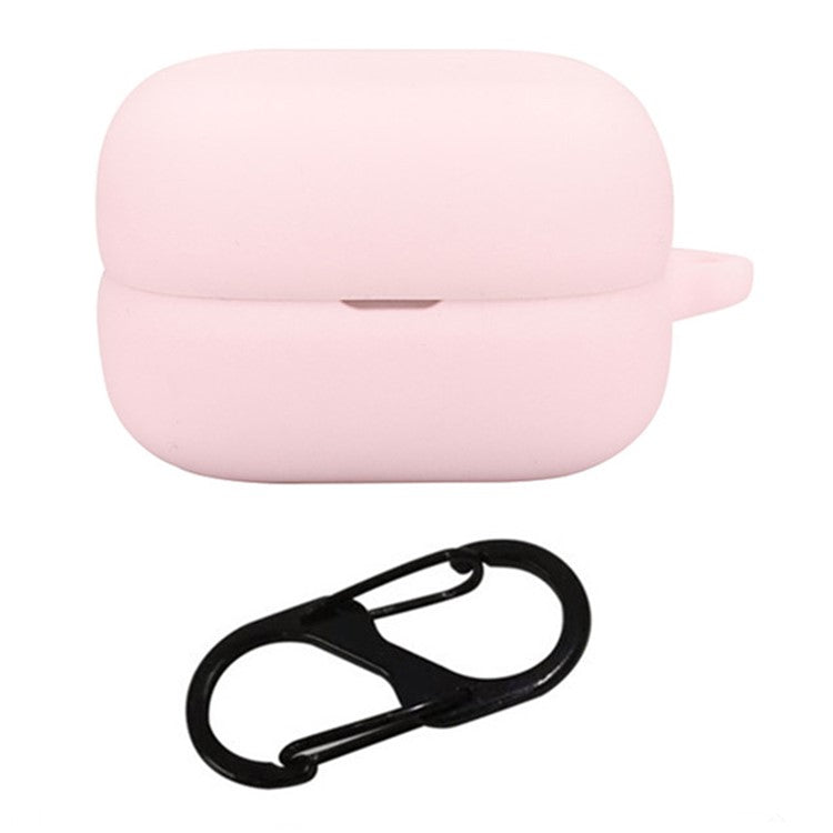 For Sony LinkBuds Open WF-L910 Case Bluetooth Earbud Silicone Cover with Anti-Lost Buckle - Pink