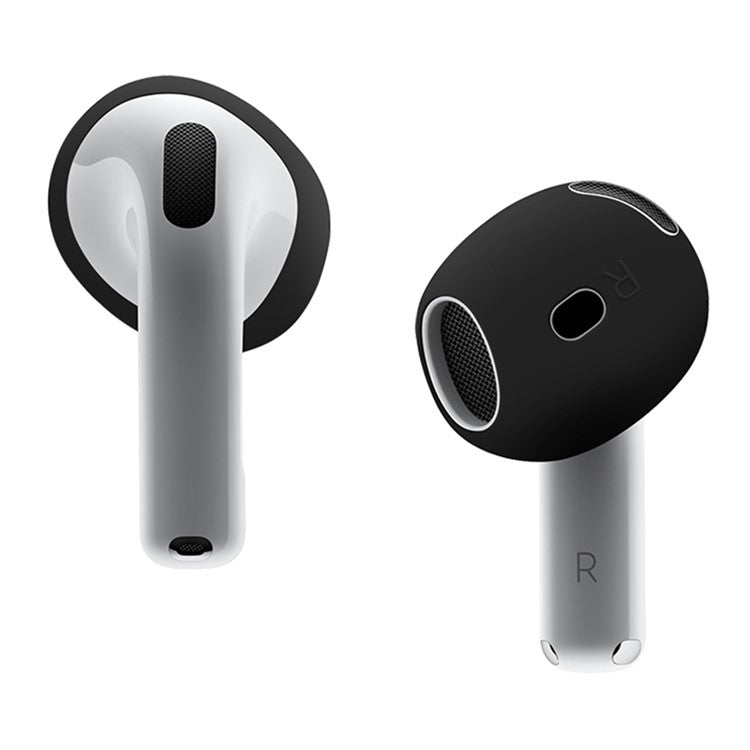 For AirPods 4 Earbuds Anti-Slip Silicone Cover Bluetooth Earphones Earmuffs Ear Tips - Black