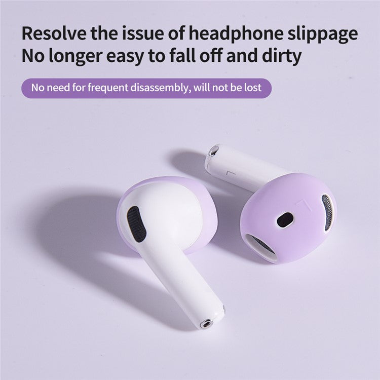 For AirPods 4 Earbuds Anti-Slip Silicone Cover Bluetooth Earphones Earmuffs Ear Tips - Black