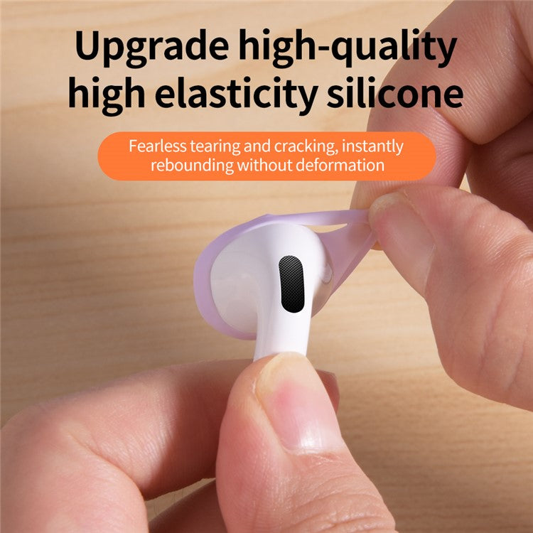 For AirPods 4 Earbuds Anti-Slip Silicone Cover Bluetooth Earphones Earmuffs Ear Tips - Black