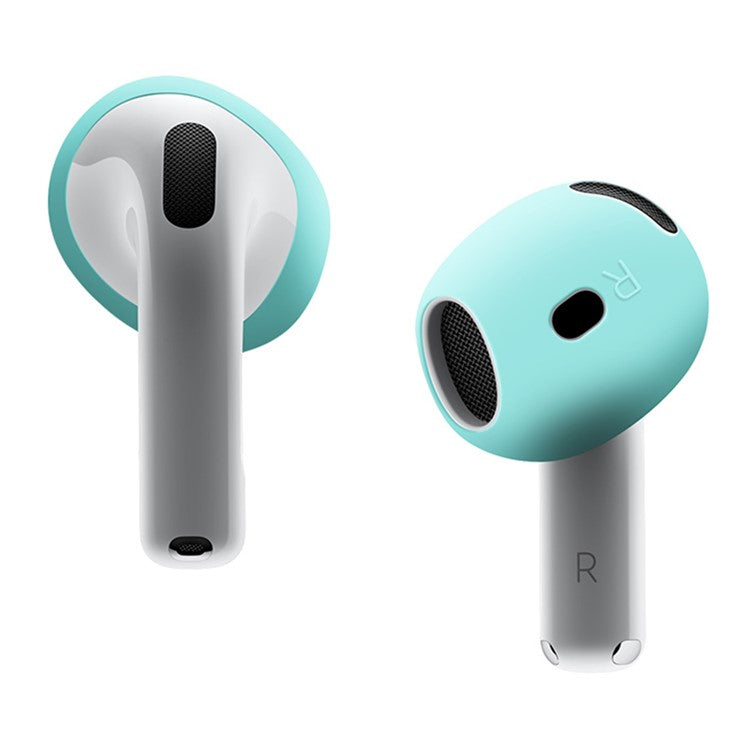 For AirPods 4 Earbuds Anti-slip Silicone Cover Bluetooth Earphones Earmuffs Ear Tips - Mint Green