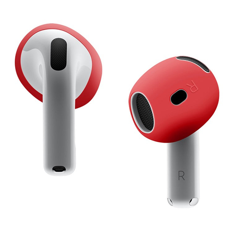 For AirPods 4 Earbuds Anti-slip Silicone Cover Bluetooth Earphones Earmuffs Ear Tips - Red