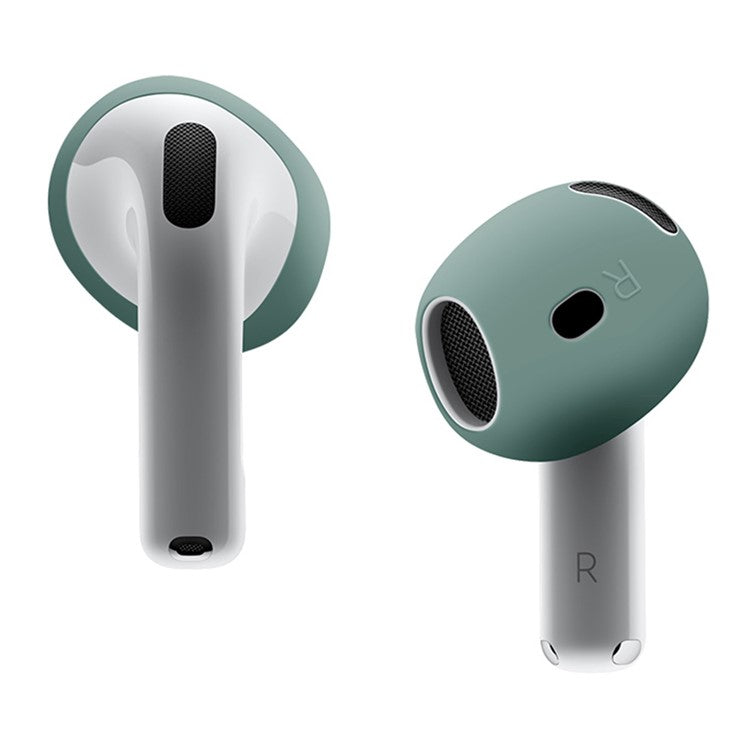 For AirPods 4 Earbuds Anti-slip Silicone Cover Bluetooth Earphones Earmuffs Ear Tips - Blackish Green