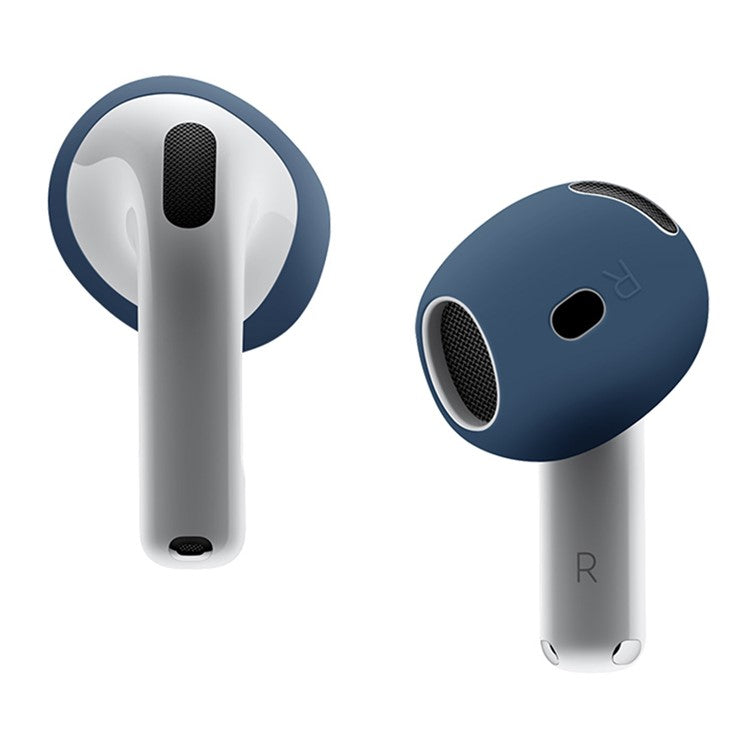 For AirPods 4 Earbuds Anti-slip Silicone Cover Bluetooth Earphones Earmuffs Ear Tips - Dark Blue