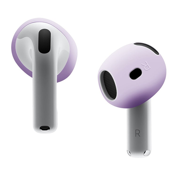 For AirPods 4 Earbuds Anti-slip Silicone Cover Bluetooth Earphones Earmuffs Ear Tips - Lavender Purple