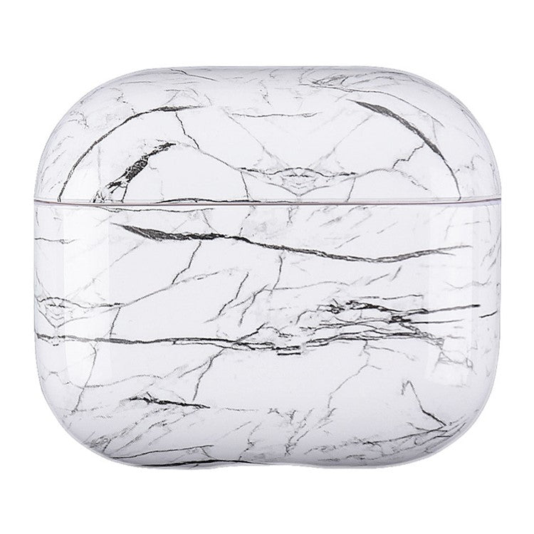 For AirPods 4 Protective Case Marble Pattern Anti-Drop Hard PC Earphone Charging Box Cover - S01