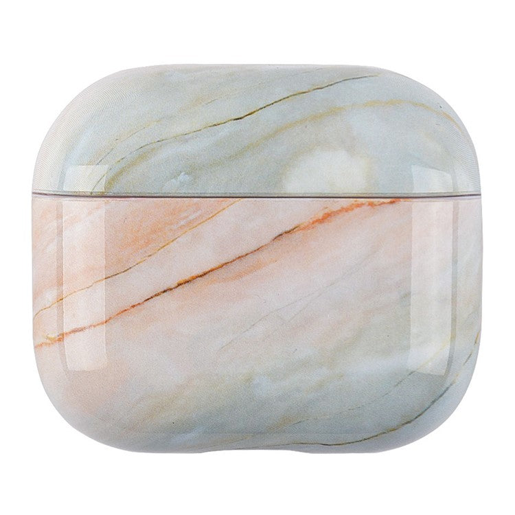 For AirPods 4 Protective Case Marble Pattern Anti-Drop Hard PC Earphone Charging Box Cover - S02